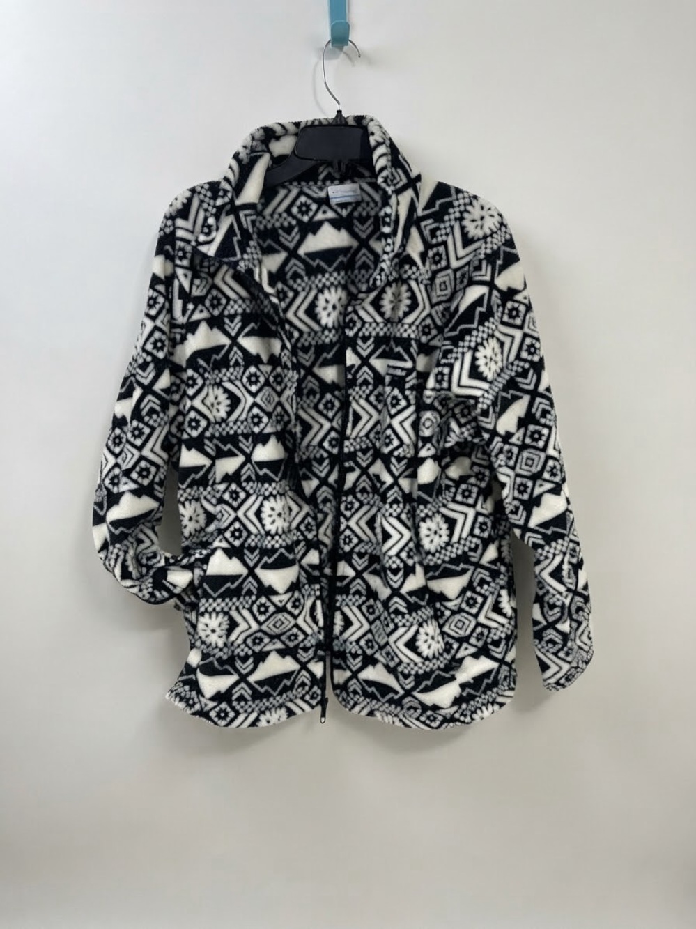 Columbia Black White Pattern Fleece Jacket 3X NWOT